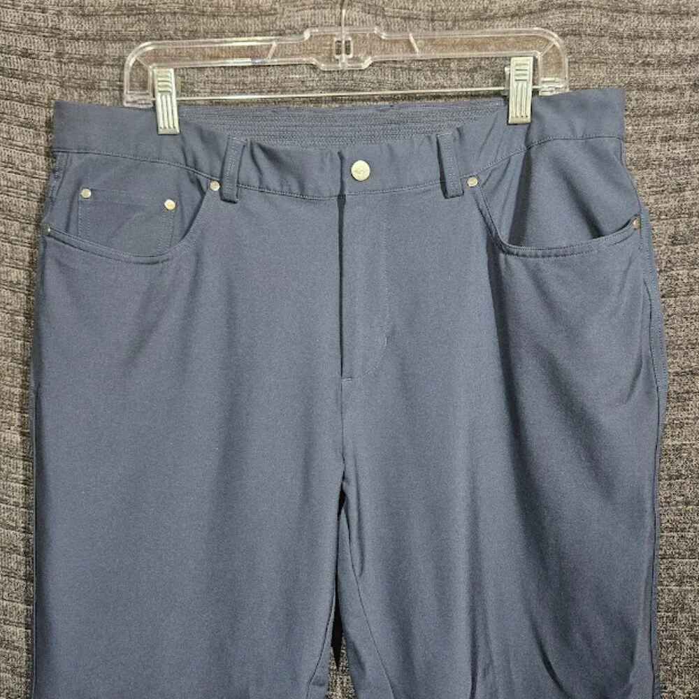 Men's Golf Pants 36x32 Navy 5-Pocket Performance Flat Front Greg‎ Norman